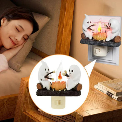 🔥LAST DAY 49% OFF👻2024 Halloween Ghost Campfire Flickering Nightlight