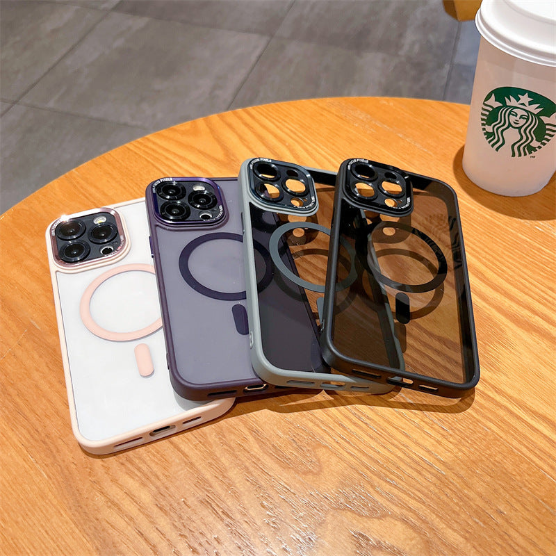 High-grade metal lens magnetic phone case