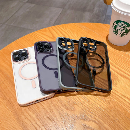 High-grade metal lens magnetic phone case