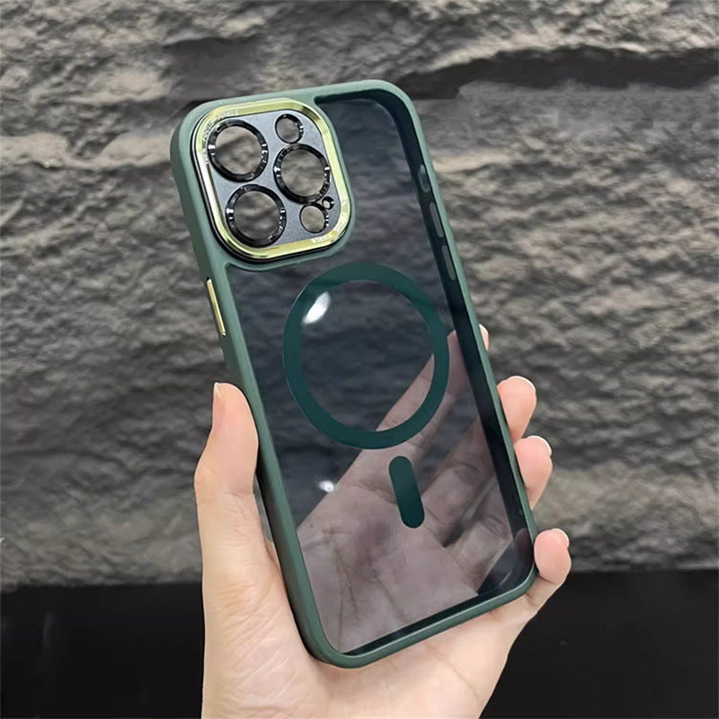 High-grade metal lens magnetic phone case