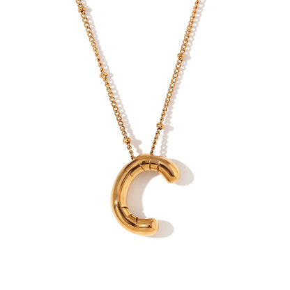 🌟Fashion Bubble Letter Detail Pendant Necklace