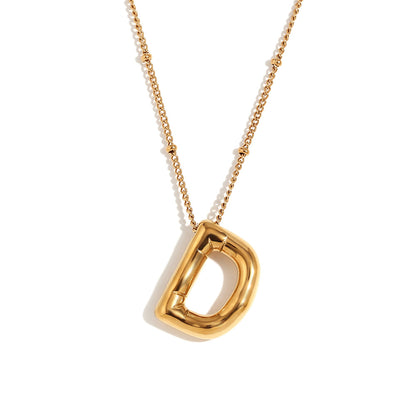 🌟Fashion Bubble Letter Detail Pendant Necklace