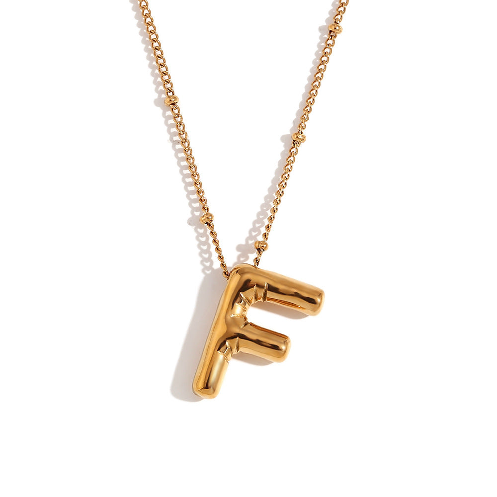 🌟Fashion Bubble Letter Detail Pendant Necklace