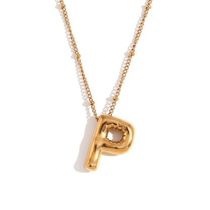 🌟Fashion Bubble Letter Detail Pendant Necklace