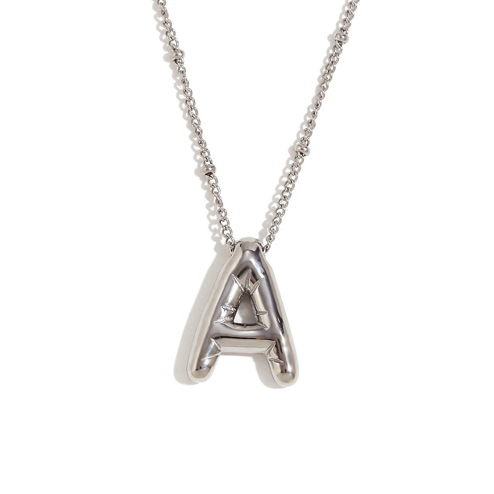 🌟Fashion Bubble Letter Detail Pendant Necklace