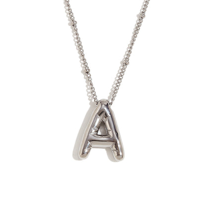 🌟Fashion Bubble Letter Detail Pendant Necklace