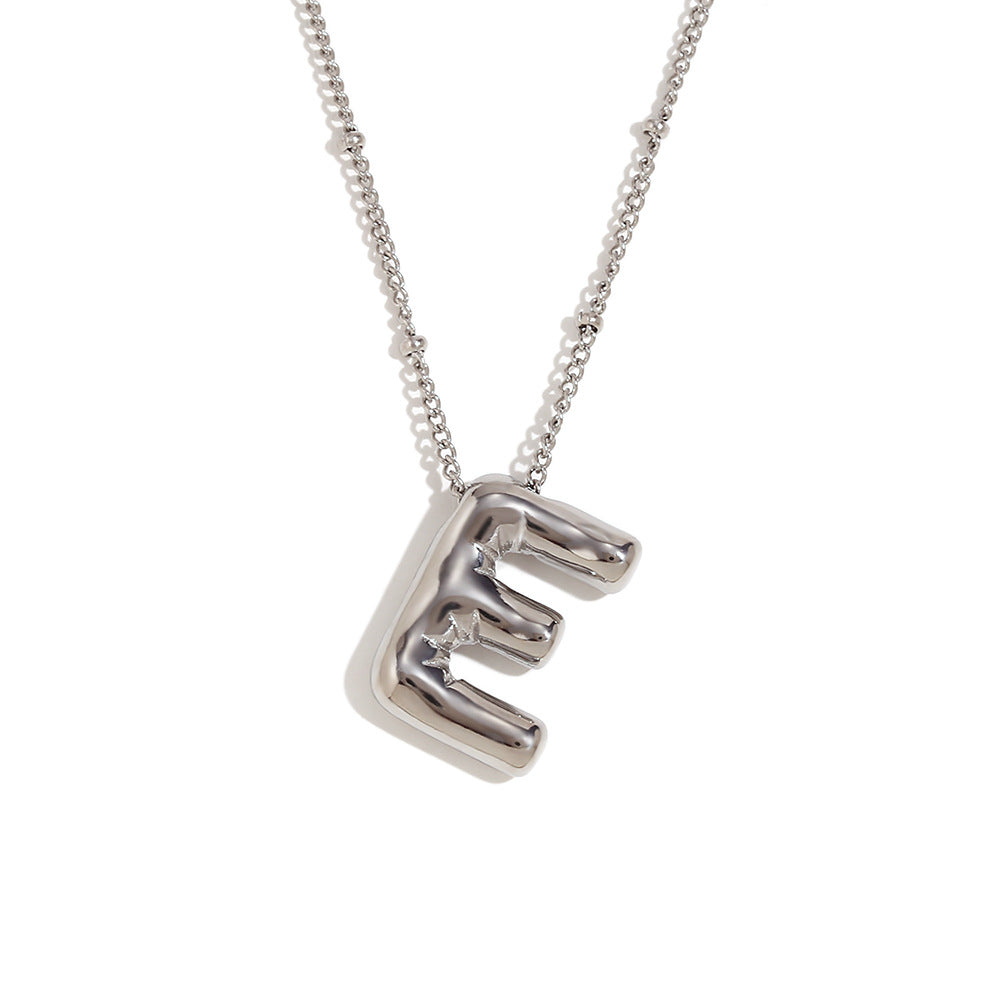 🌟Fashion Bubble Letter Detail Pendant Necklace