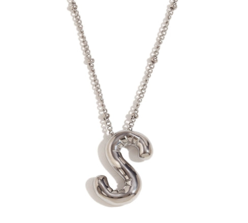 🌟Fashion Bubble Letter Detail Pendant Necklace