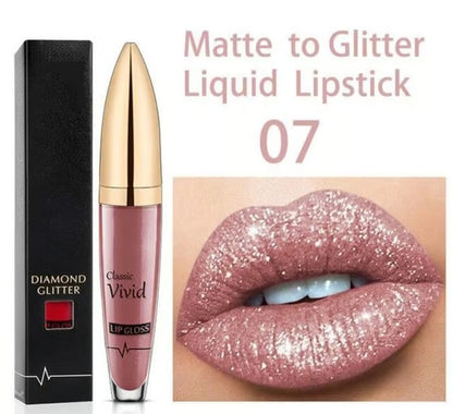 Diamond Lip Gloss Matte To Glitter Liquid Lipstick Waterproof🎁