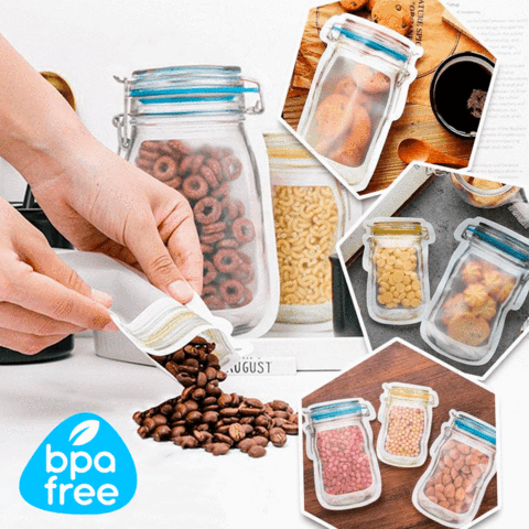 🔥 Reusable Mason Bottle Ziplock Bags ♻Environmentally friendly materials can be recycled♻