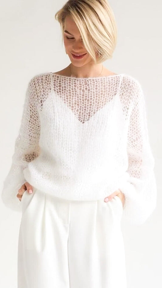 Gwyneth Mesh Knitted Pullover