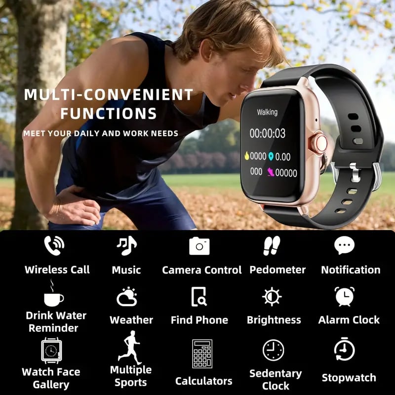 🔥All day Fitness Monitoring💯Bluetooth fashion smart watch⌚