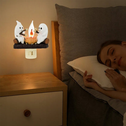 🔥LAST DAY 49% OFF👻2024 Halloween Ghost Campfire Flickering Nightlight