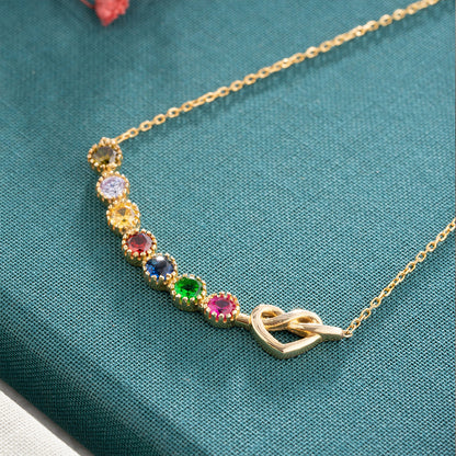 1-14 Birthstones Heart Necklace