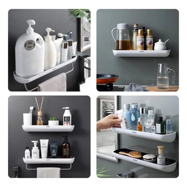 🚿Bathroom Storage Shelf - No Drilling Required