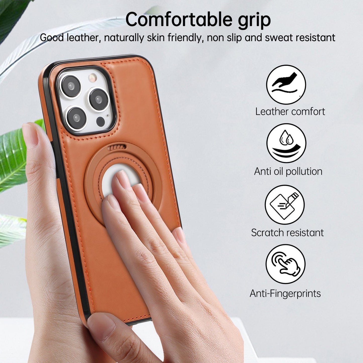 (🔥Last Day Promotion )🔥Full-Coverage Shockproof Leather Magnetic Stand iPhone Case for iPhone 16 15 14 13 12 Promax Pro Plus