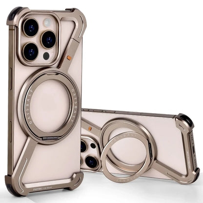 Luxury Aluminum Alloy Frame 360° Rotation Shape Metal Holder Phone Cover