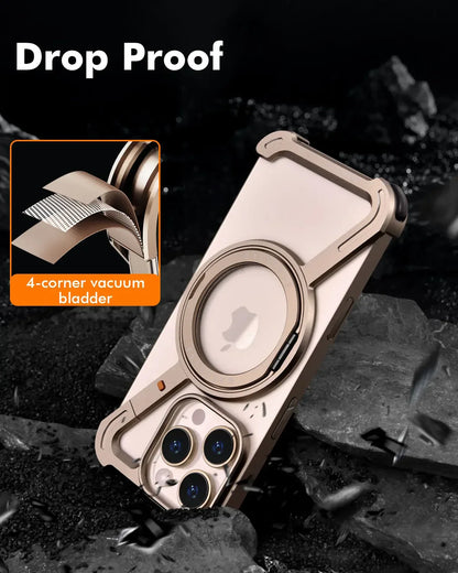 Luxury Aluminum Alloy Frame 360° Rotation Shape Metal Holder Phone Cover