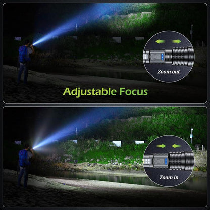 💥Outdoor lighting white laser flashlight with cob warning side work light