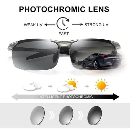 2024 Men's Photochromic Sunglasses with Anti-glare Polarized Lens