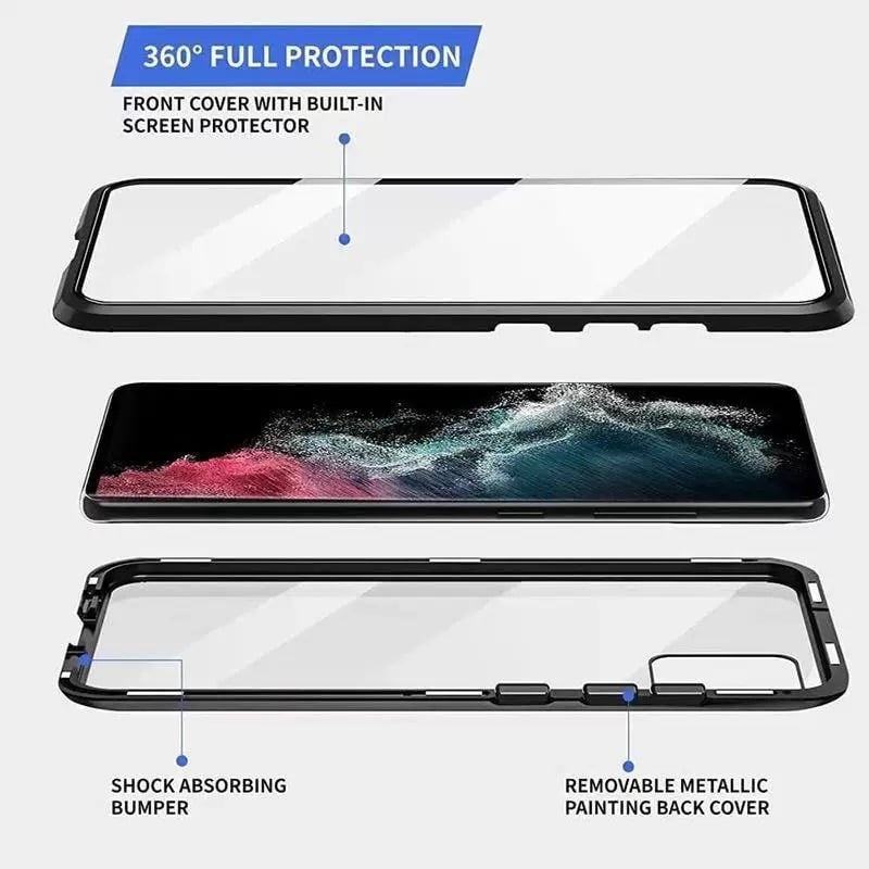 Magnetic Tempered Glass Double Sided Phone Case