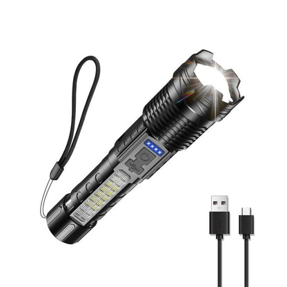 💥Outdoor lighting white laser flashlight with cob warning side work light