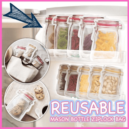 🔥 Reusable Mason Bottle Ziplock Bags ♻Environmentally friendly materials can be recycled♻