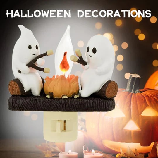 🔥LAST DAY 49% OFF👻2024 Halloween Ghost Campfire Flickering Nightlight