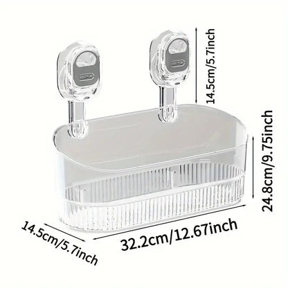 No-Drill Bathroom Suction Storage Box – Large Capacity & Strong Load-Bearing