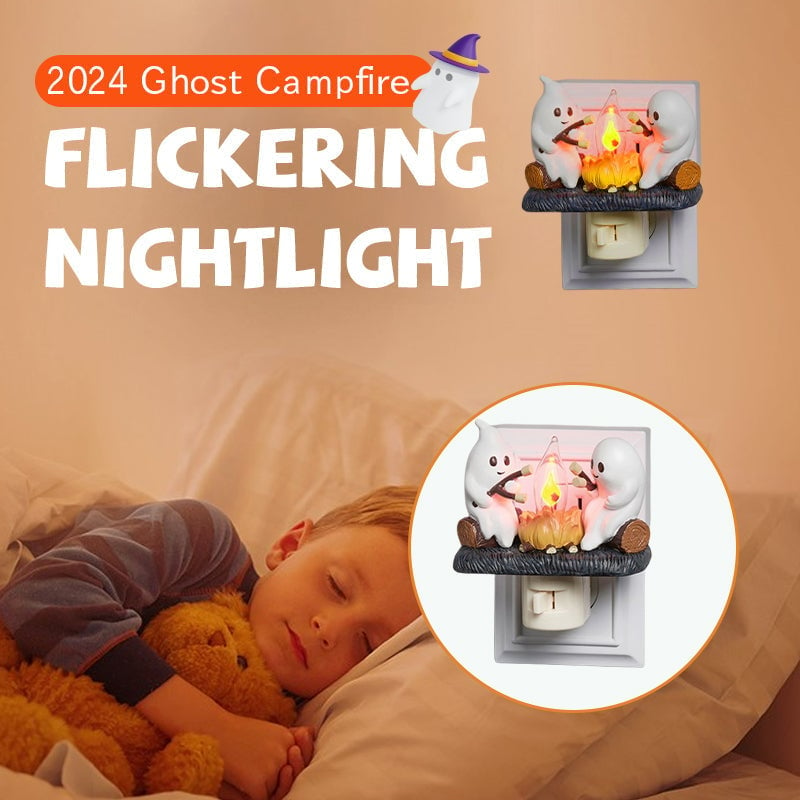 🔥LAST DAY 49% OFF👻2024 Halloween Ghost Campfire Flickering Nightlight