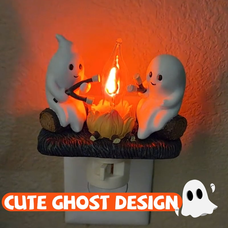 🔥LAST DAY 49% OFF👻2024 Halloween Ghost Campfire Flickering Nightlight