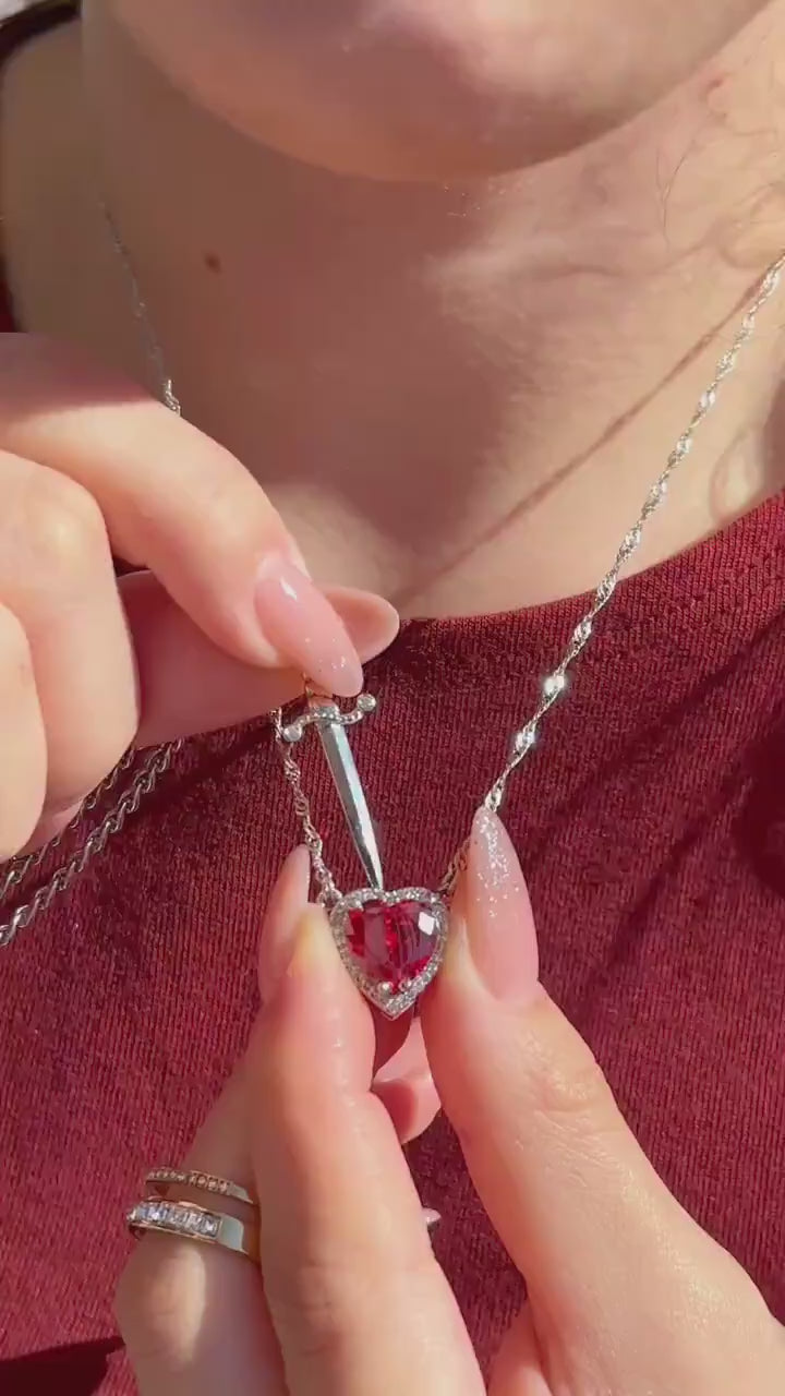 Heart and Sword Necklace