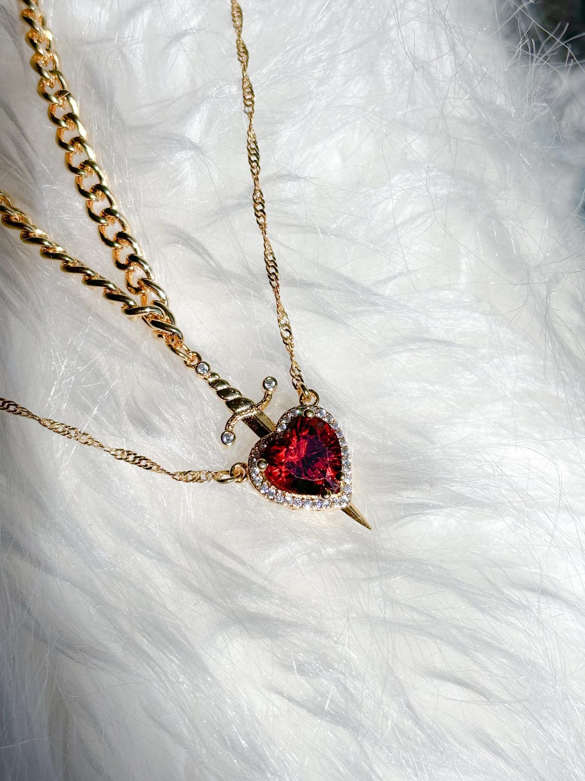 Heart and Sword Necklace