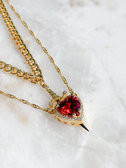 Heart and Sword Necklace