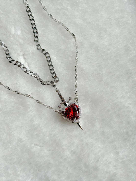 Heart and Sword Necklace