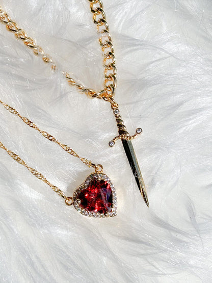 Heart and Sword Necklace