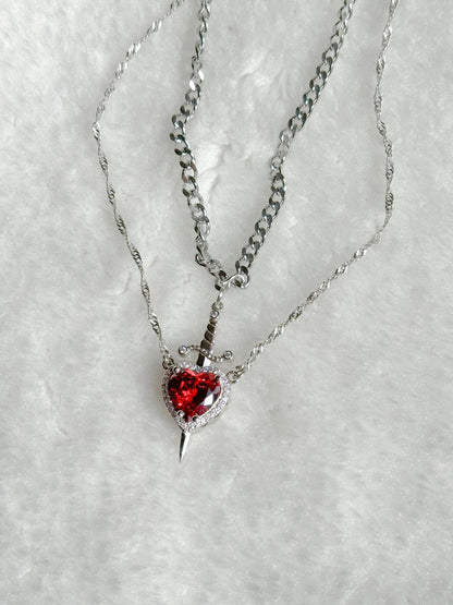 Heart and Sword Necklace