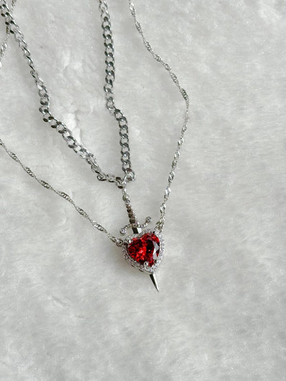 Heart and Sword Necklace