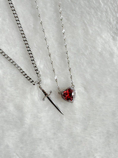 Heart and Sword Necklace